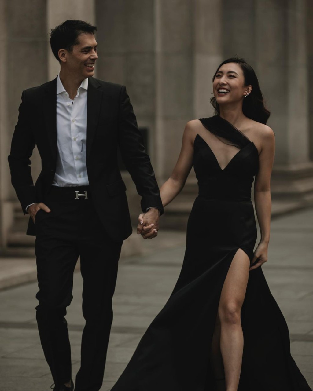 陈约临于2022年与圈外美日混血儿丈夫David结婚。