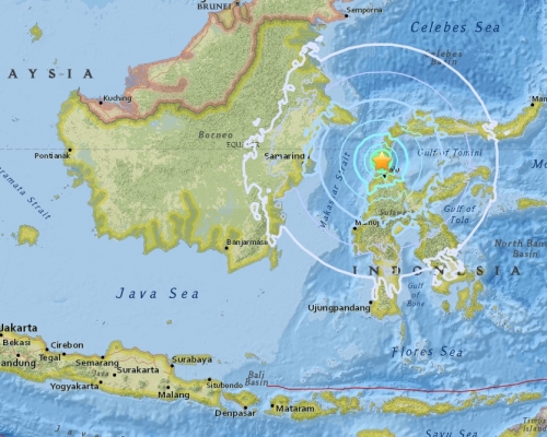 美國地質勘探局探測地震強度為6.1級。網上圖片