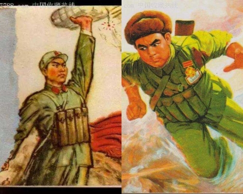 革命先烈董存瑞（左）及黃繼光（右）。網圖