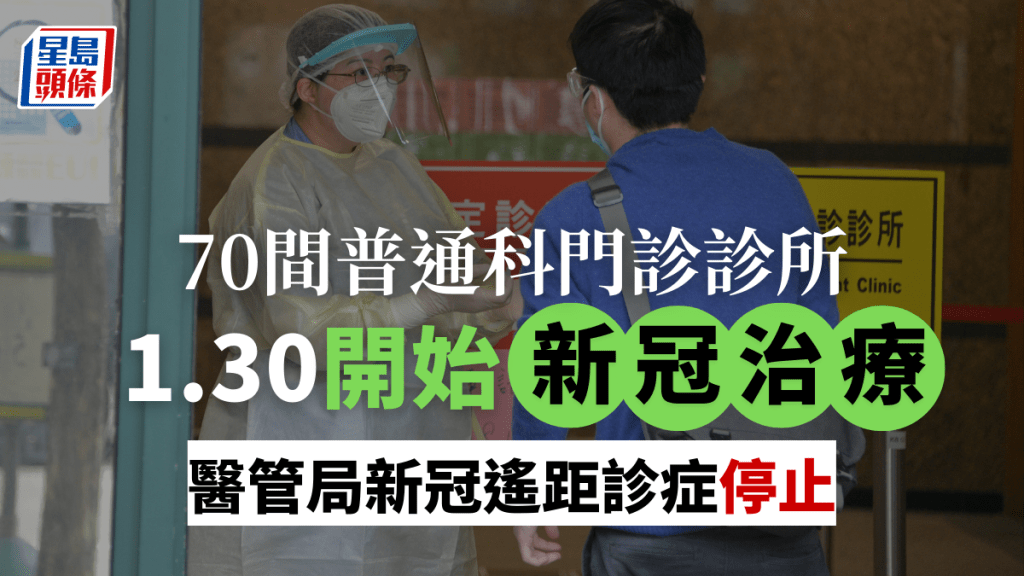 70間普通科門診服務診所將於1月30日開始提供新冠治療。