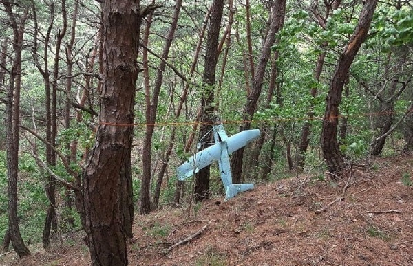 多年前墜落南韓境內的疑似北韓無人機。網上圖片