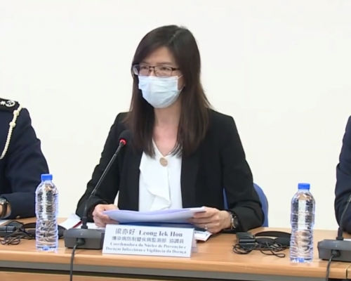 澳門傳染病防制暨疾病監測部協調員梁亦好。新聞局截圖