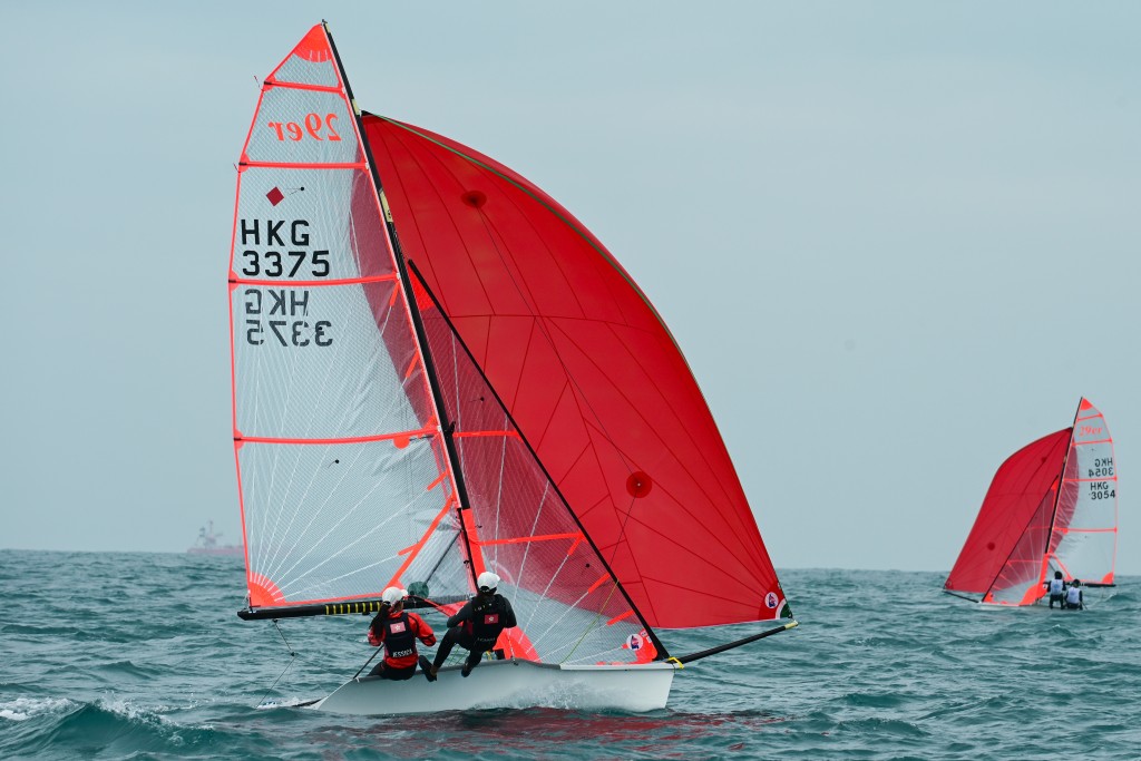 Jessica和Leanna目前暫列29er組別的第7名，在女子之中排第2。攝影：魏國謙