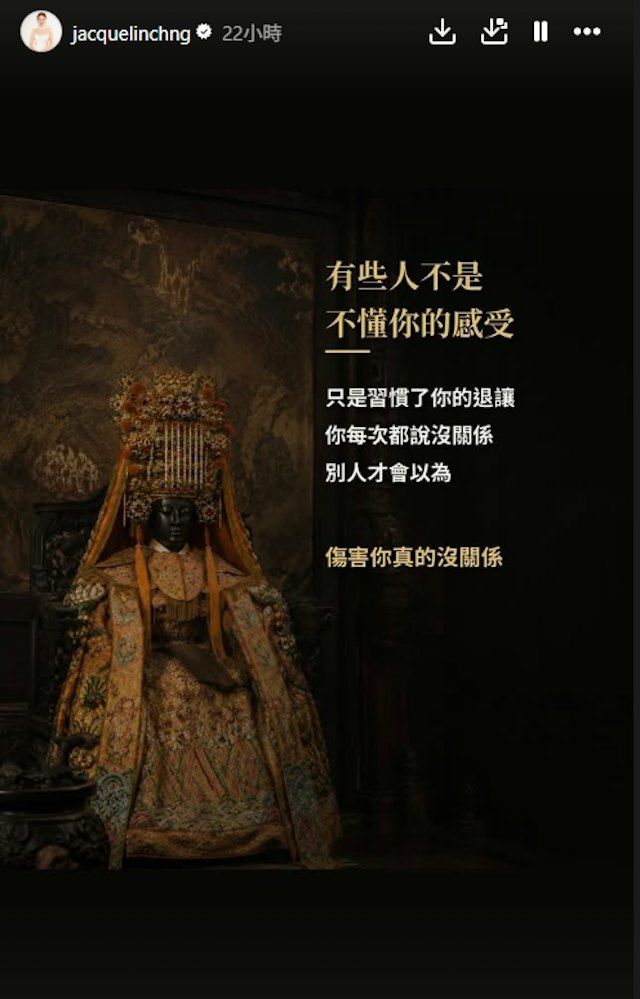 莊思敏在IG限時動態連發多個帖文。 莊思敏在IG限時動態連發多個帖文。