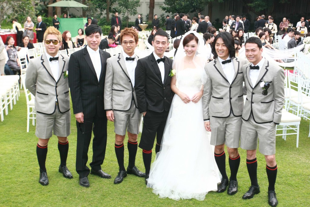 张耀扬与其他「古惑仔」成员出席陈小春婚礼。