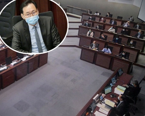 財會續會,繼續審議涉及1375億元的第二輪「防疫抗疫基金」撥款。小圖為陳健波(資料圖片)