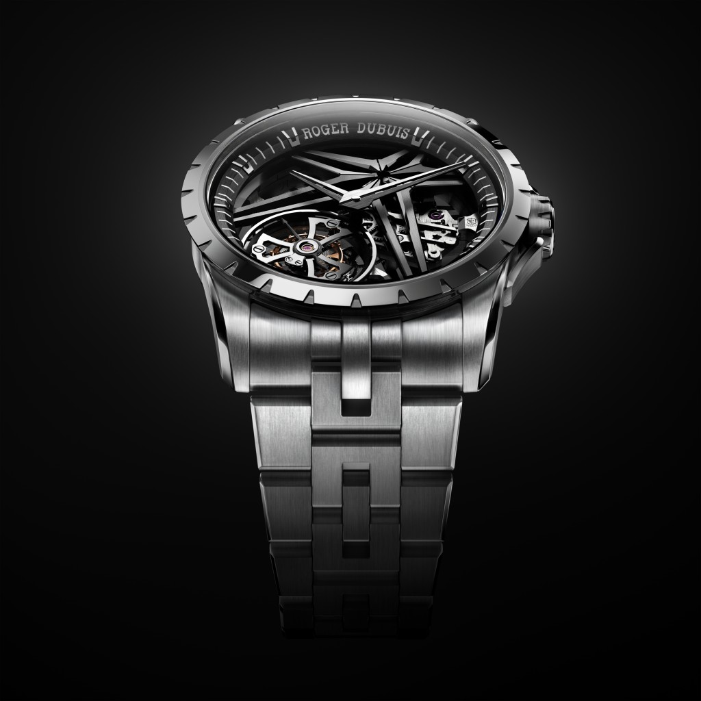 Roger Dubuis Excalibur Titanium Monotourbillon 腕錶，錶殼：42mm鈦金屬/機芯：RD512SQ手上鏈/限量：28枚（專門店限定款式）/售價：$1,220,000。