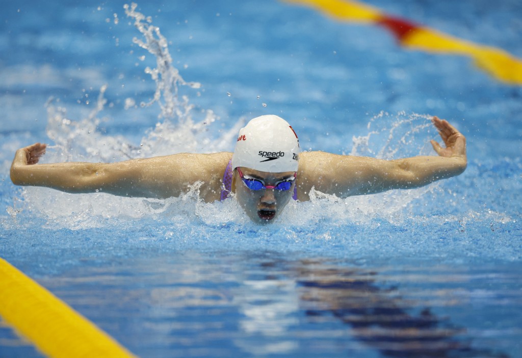 Luana Alonso參與世界游泳錦標賽。（路透社）