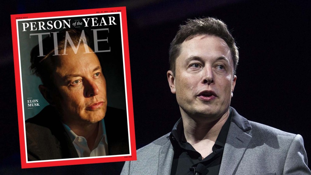 马斯克获《时代杂志》选为2021年度风云人物。互联网图片