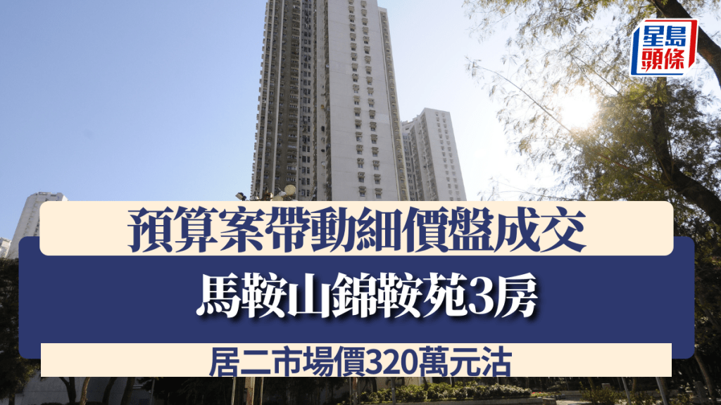 預算案帶動細價盤成交 馬鞍山錦鞍苑3房 居二市場價320萬元沽