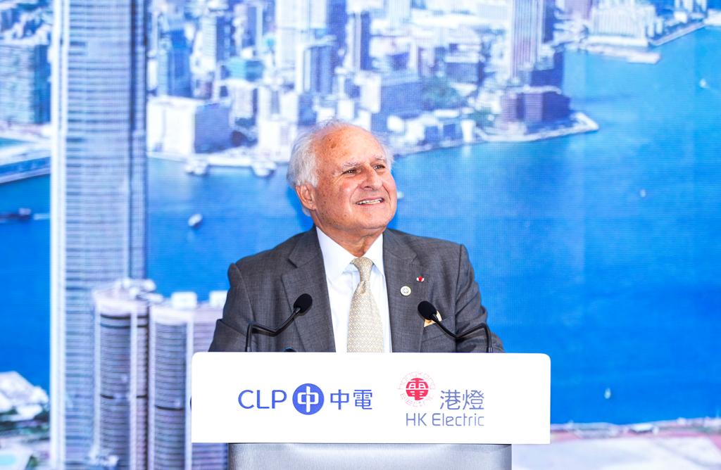中電控股主席米高嘉道理表示，設施對支持香港能源轉型，實現2050年前達致碳中和的目標，別具重要意義。（兩電提供）