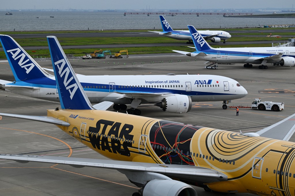 日本機場1月份的中國航班大減。法新社