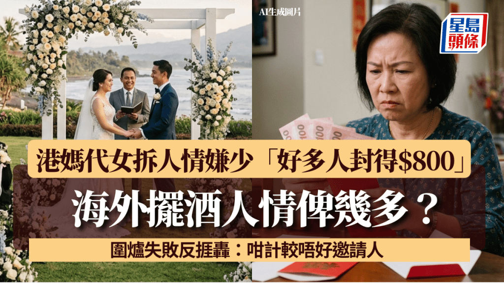 海外擺酒人情俾幾多？ 港媽代女拆人情嫌少「好多人封得$800」 圍爐失敗反捱轟：咁計較唔好邀請人