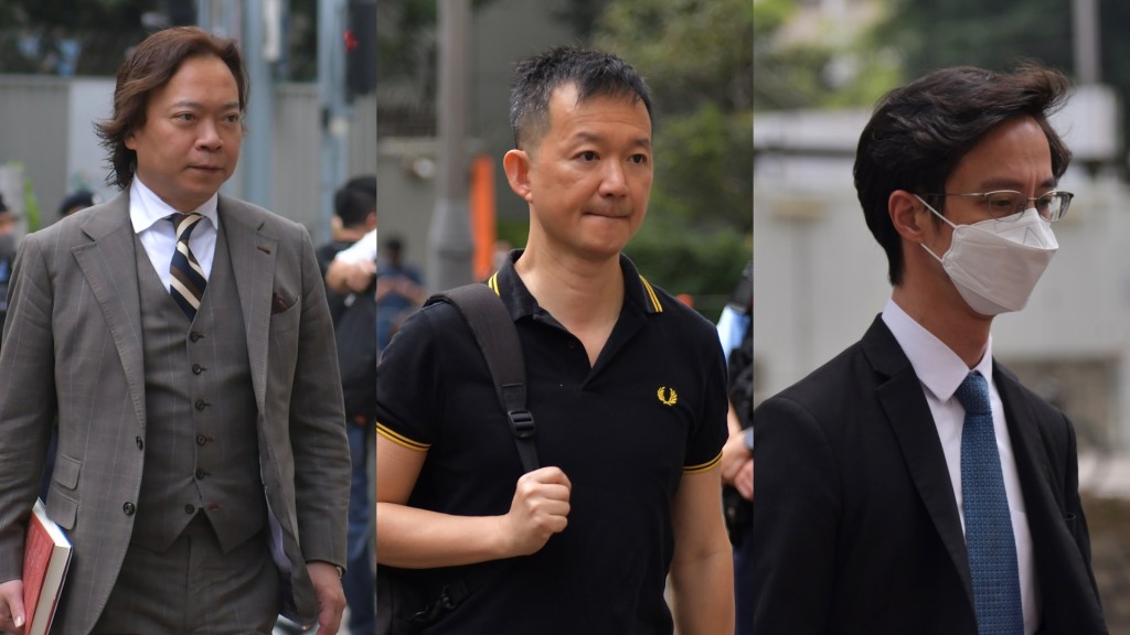 由左至右被告:劉偉聰、陳志全及柯耀林。陳極彰攝