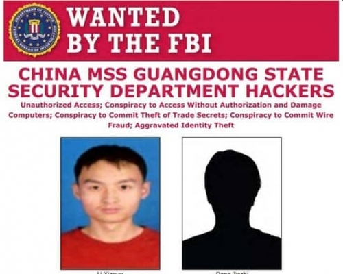 美國起訴兩名中國黑客涉入侵研發新冠病毒疫苗的公司。(網圖)