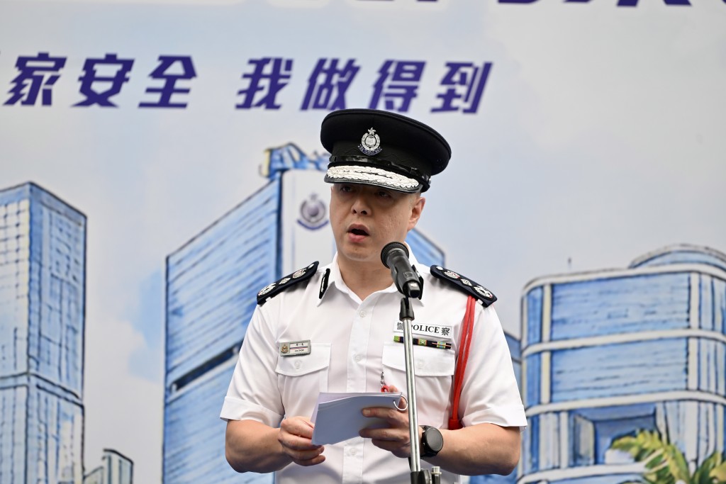 警務處處長周一鳴致辭指將國家安全比喻為「堅固的燈塔」，在狂風巨浪中為香港照亮航線。
