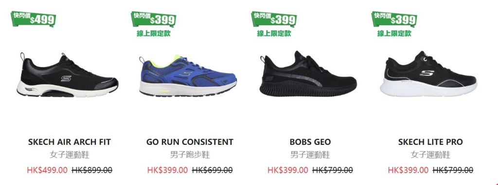 SKECHERS減價｜運動鞋／袋／T恤／帽激減低至$99