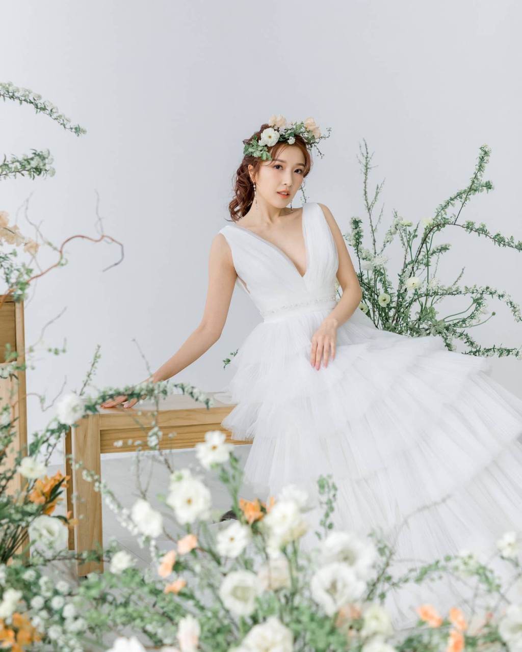 郭嘉文於2021年曾穿婚紗拍照。 郭嘉文於2021年曾穿婚紗拍照。