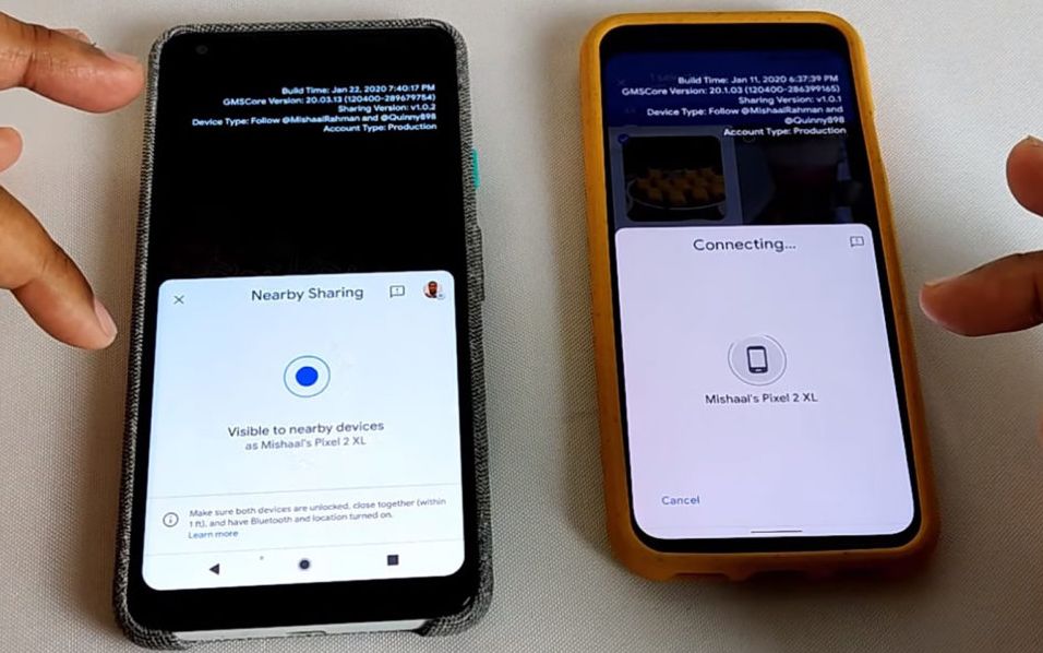 Google證實Nearby Sharing正在測試中。（網圖）