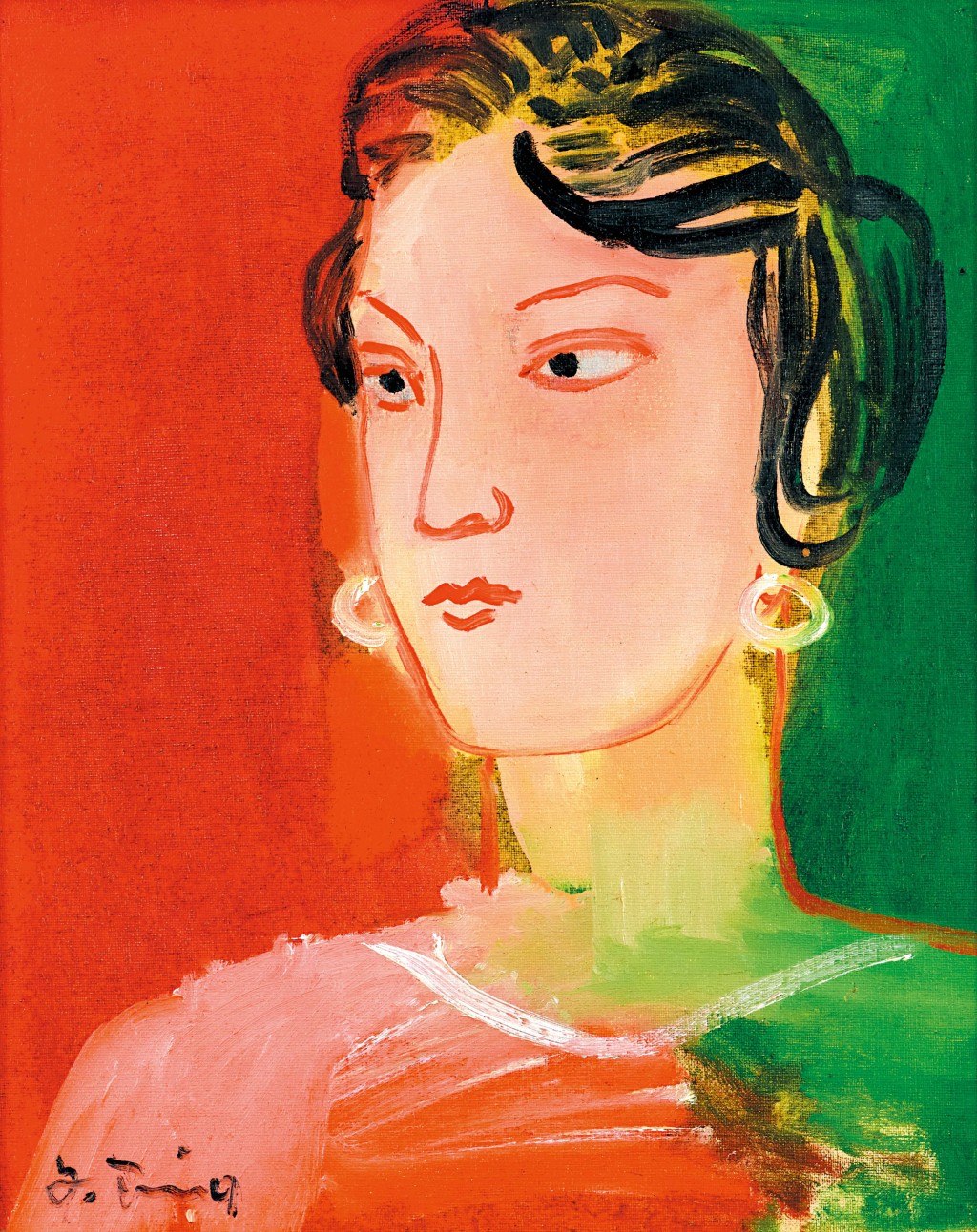 丁衍庸《艷女》 油彩畫布　49.5×39.5 cm 1960年代作 估價：HK$ 1,000,000-2,000,000