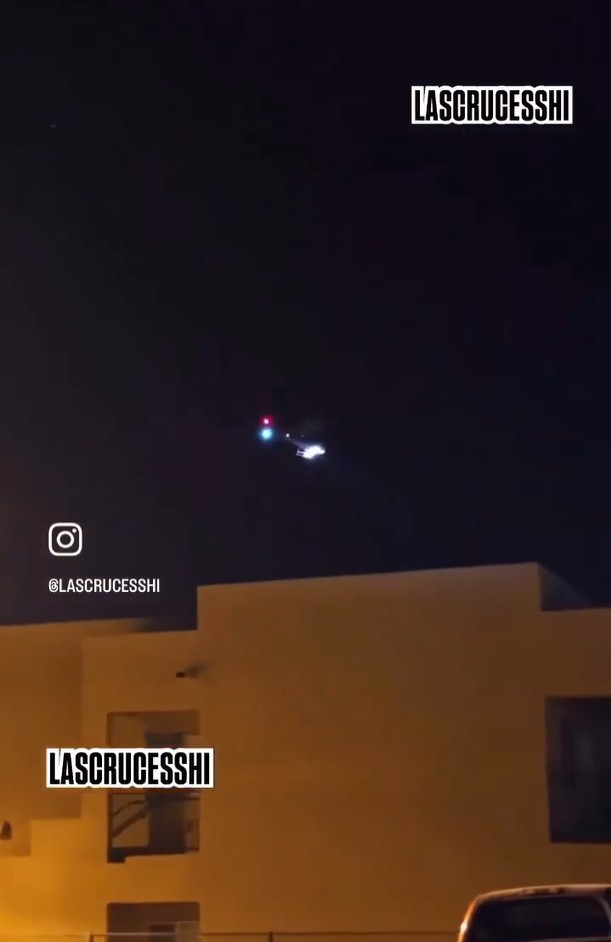 高空中疑似有警察直升機盤旋。 IG @ lascrucesshi