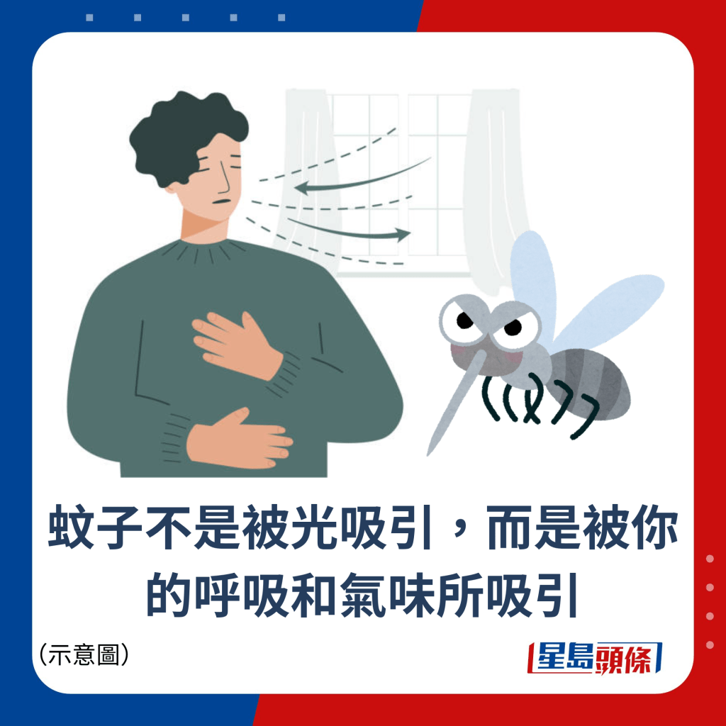 蚊子不是被光吸引，而是被你的呼吸和气味所吸引
