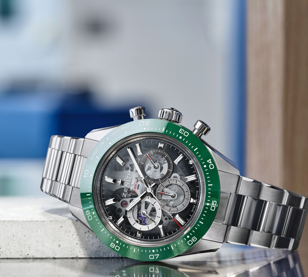 Zenith Chronomaster Sport今年推出全新鏤空版，利用漸變黑色透明藍寶石錶盤配合鏤空機芯。