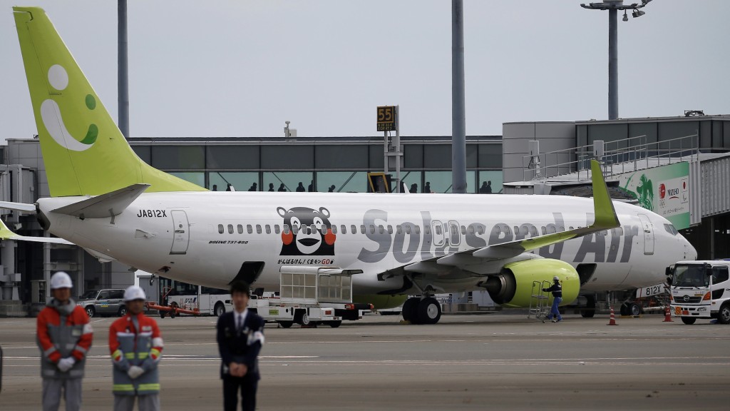 空之子航空（Solaseed Air）的客机在羽田机场。 路透社