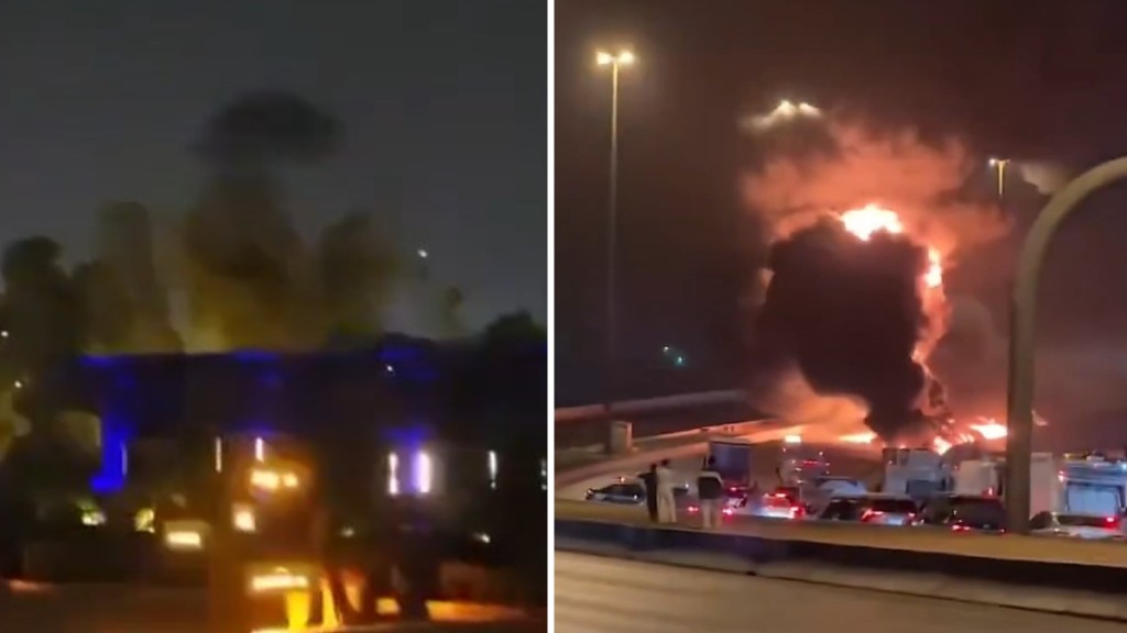 美国驻沙特利雅德大使馆遭无人机袭击。X@Armando Pantoja，X@Global Surveillance