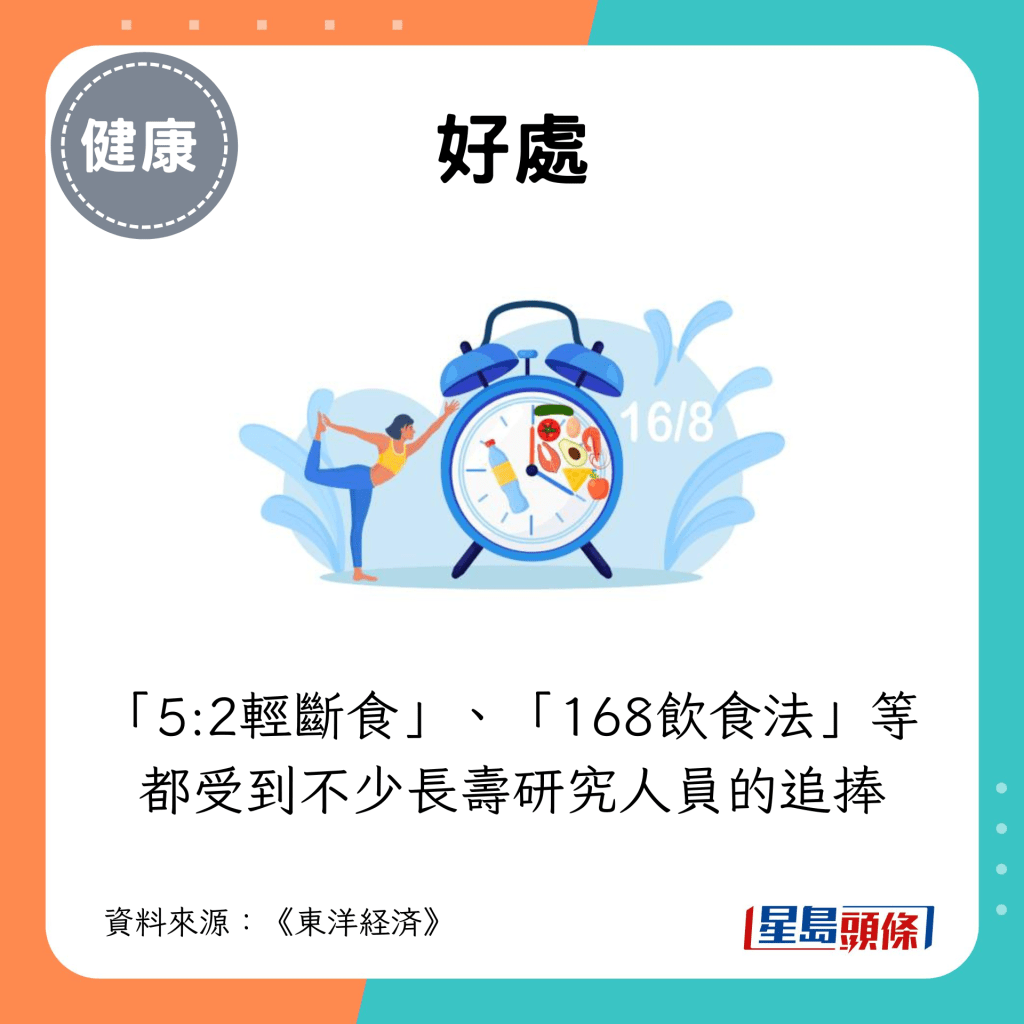 “5:2轻断食”、“168饮食法”等都受到不少长寿研究人员的追捧