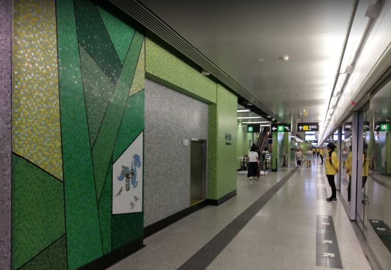 港鐵何文田站月台相片與影片背景非常相似。(google地圖相片)