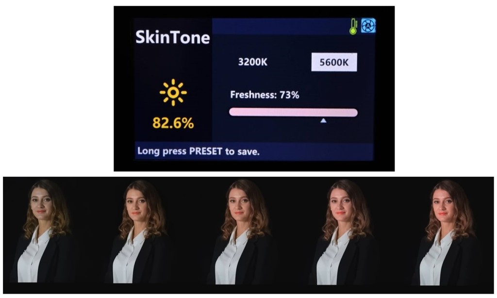 团队研发的针对人脸肤色的调光算法能够快速改变影像设备对于肤色捕捉的效果。理大提供
