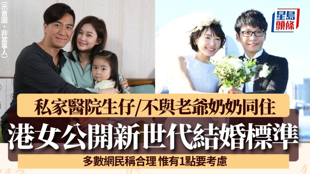 港女公開新世代5大結婚標準!私家醫院生仔/不與老爺奶奶同住 網民稱合理惟有1點要考慮