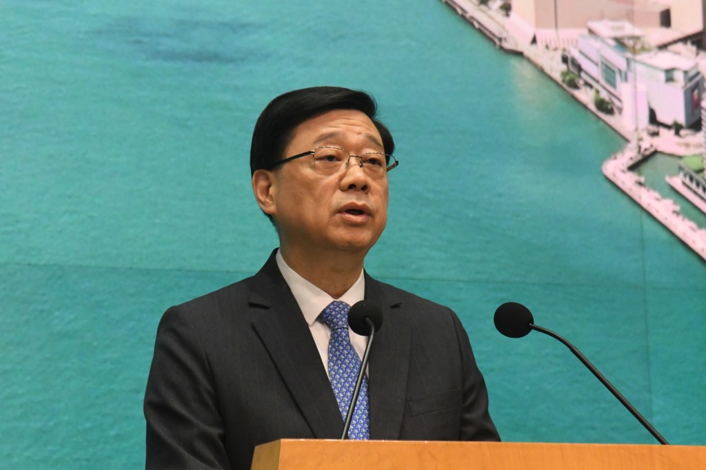 行政長官李家超行會前記者會。何健勇攝 行政長官李家超行會前記者會。何健勇攝