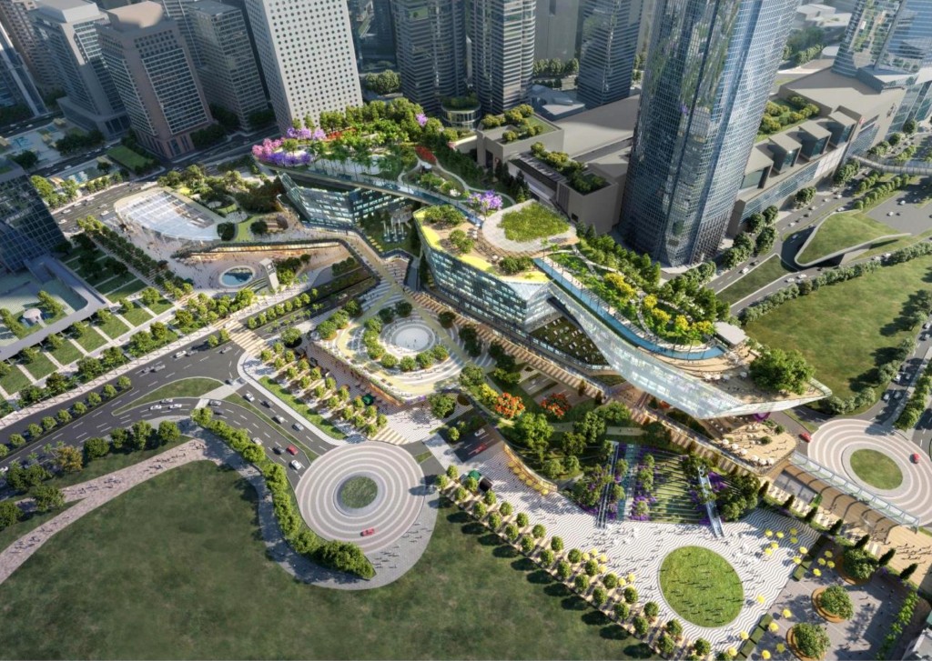中環新海濱3號商業地設計方案。（設計概念圖）