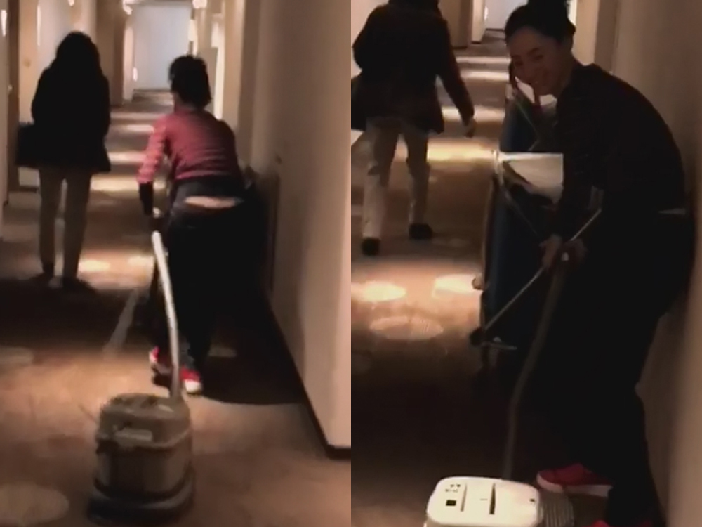 栢芝心情似乎非常好！