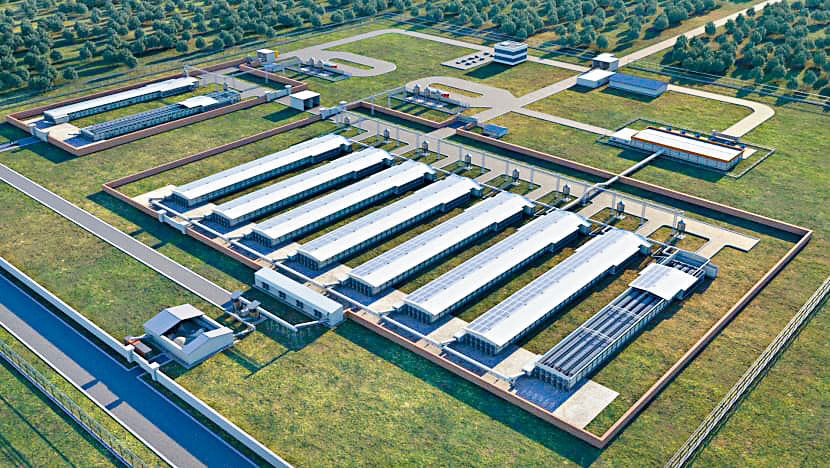 ■新加坡高科技鸡蛋农场的绘图。