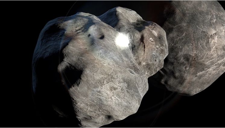 双小行星重定向测试，模拟片段。