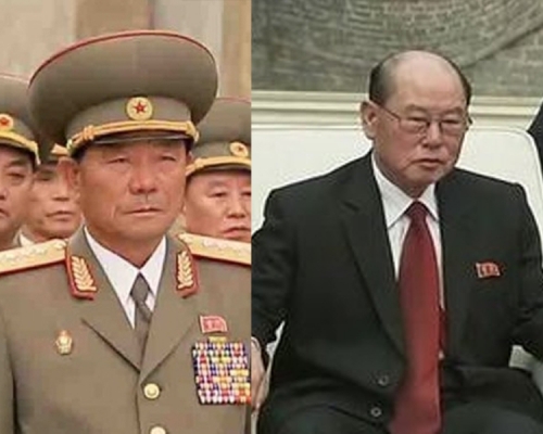 有傳北韓軍方高層再有人士變動,指朴永植(左)及李永秀(右)已被免職。(網圖)