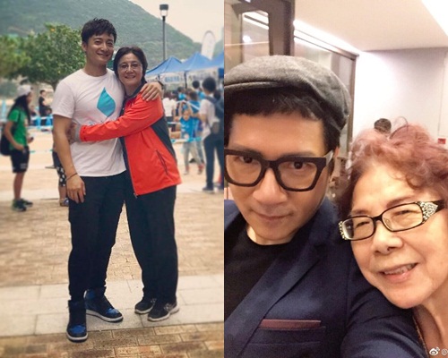 方力申、單立文各自與媽咪慶祝。