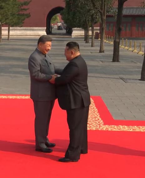 金正恩出席中國人民抗日戰爭暨世界反法西斯戰爭勝利80周年紀念日活動。央視載圖 金正恩出席中國人民抗日戰爭暨世界反法西斯戰爭勝利80周年紀念日活動。央視載圖