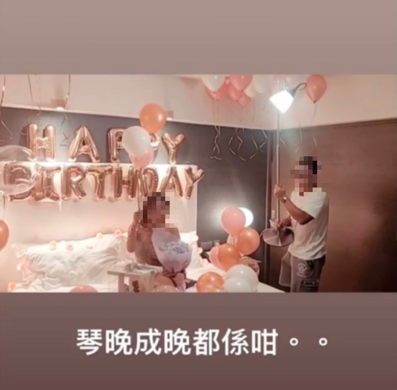有港人在酒店房開派對，期間燃點蠟燭及煙花棒。網上圖片