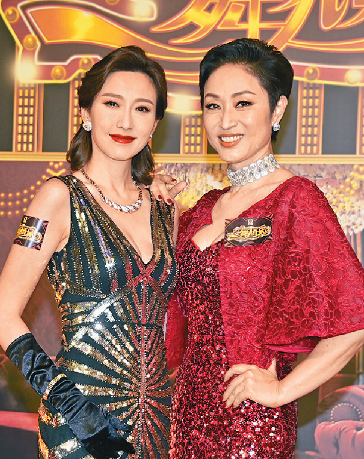 ■陳法蓉及姚子羚以低胸晚裝現身。