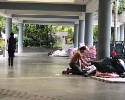 深水埗通州街公園長期有露宿者生活。資料圖片