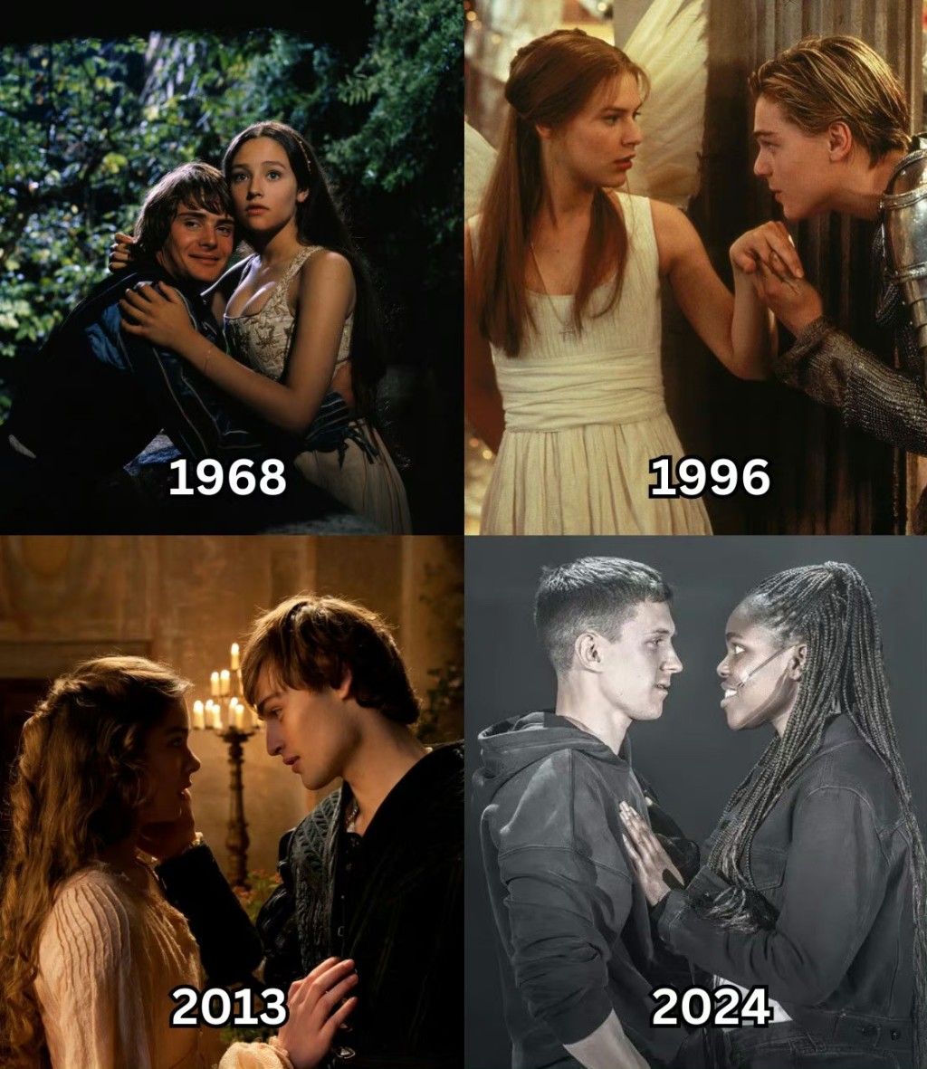 网友不禁对比多年来不同版本的罗密欧和朱丽叶。