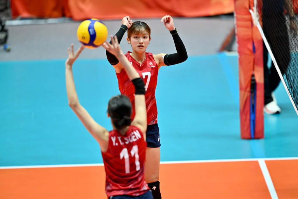 亞運會分組賽香港女排3:0戰勝卡塔爾。劉駿軒攝 亞運會分組賽香港女排3:0戰勝卡塔爾。劉駿軒攝