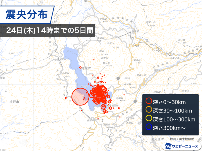 箱根山4天狂震69次。@wni_jp/X