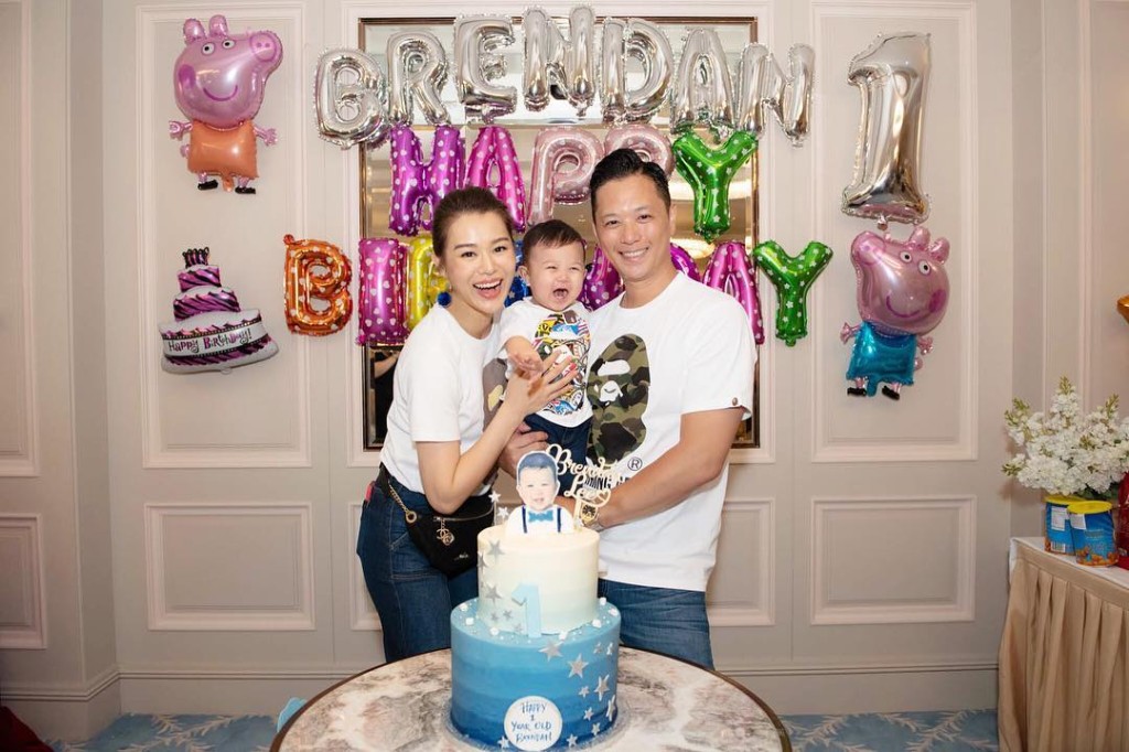 胡杏兒(Myolie)與老公Philip為愛子Brendan慶祝生日。ig圖片