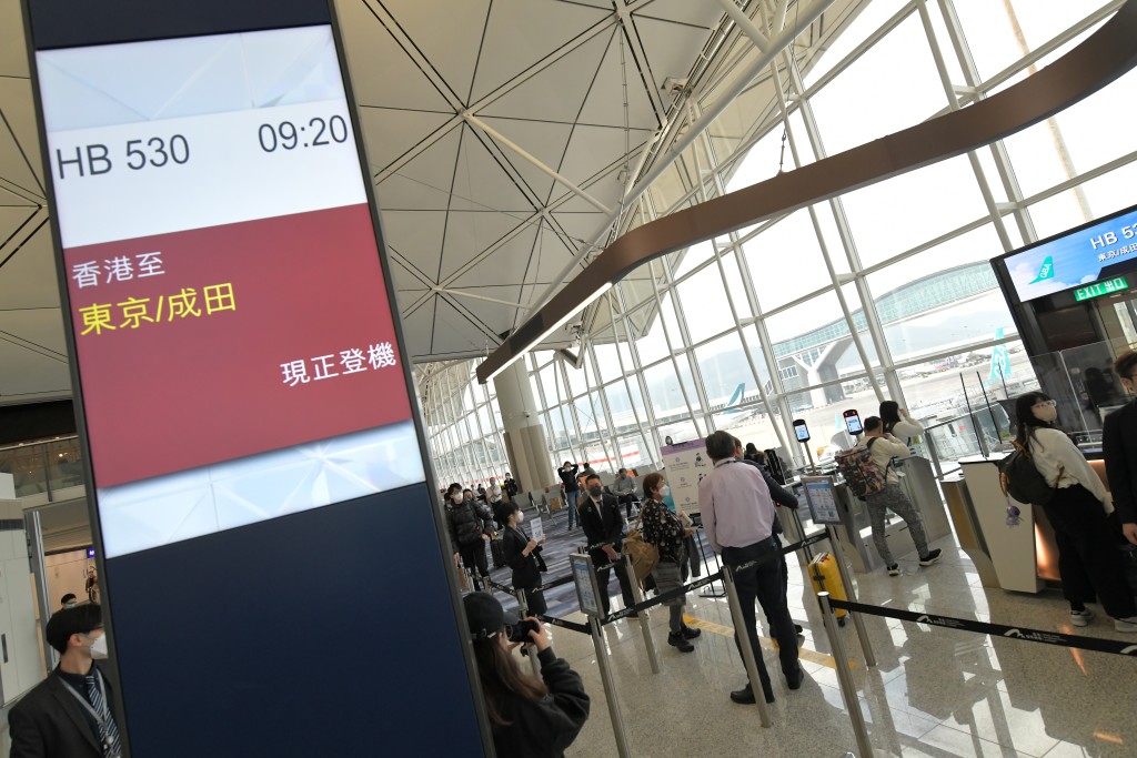 大灣區航空香港來往東京成田航線提供早去晚返航班。梁譽東攝