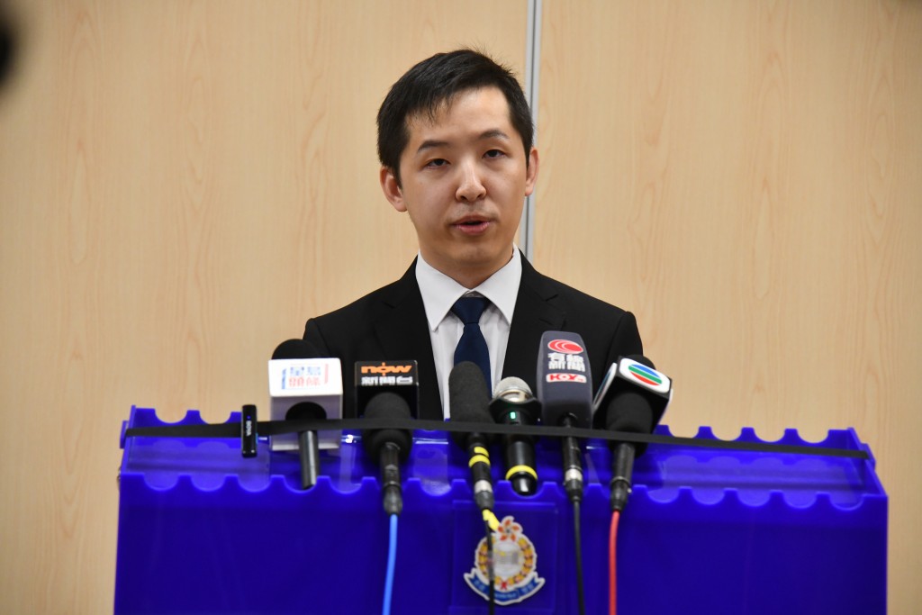 黃大仙警區反三合會行動組偵緝督察周俊軒。 黃大仙警區反三合會行動組偵緝督察周俊軒。